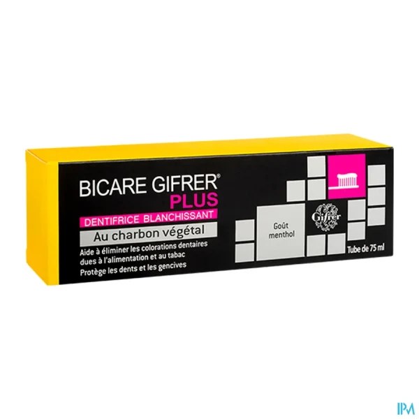 Bicare Plus Dentifrice Blanchissant au Charbon Végétal