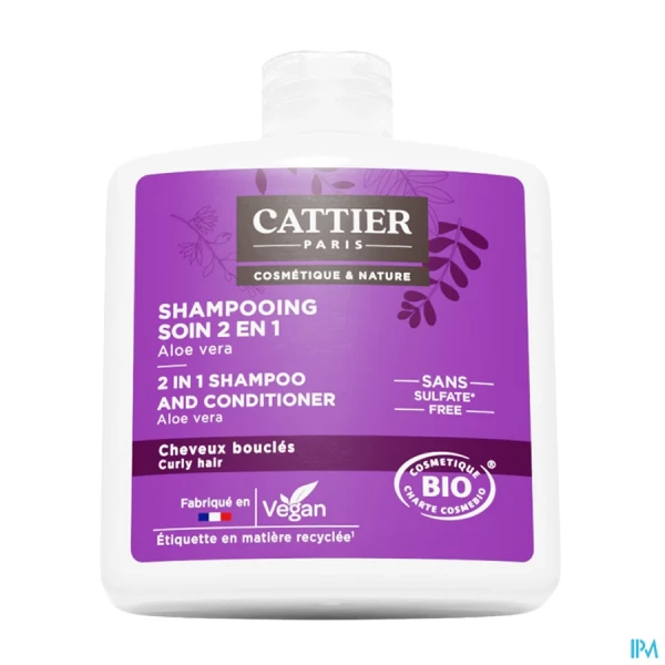Cattier Shampooing Soin 2 en 1 Bio Cheveux Bouclés