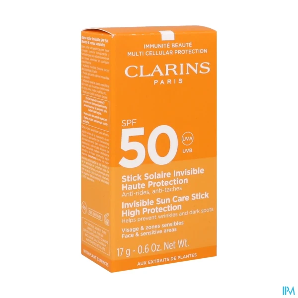 Clarins Solaire Stick SPF50 Invisible