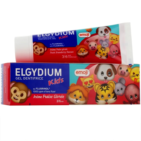 Elgydium Kids Emoji Dentifrice 3-6 ans Fraise Givrée