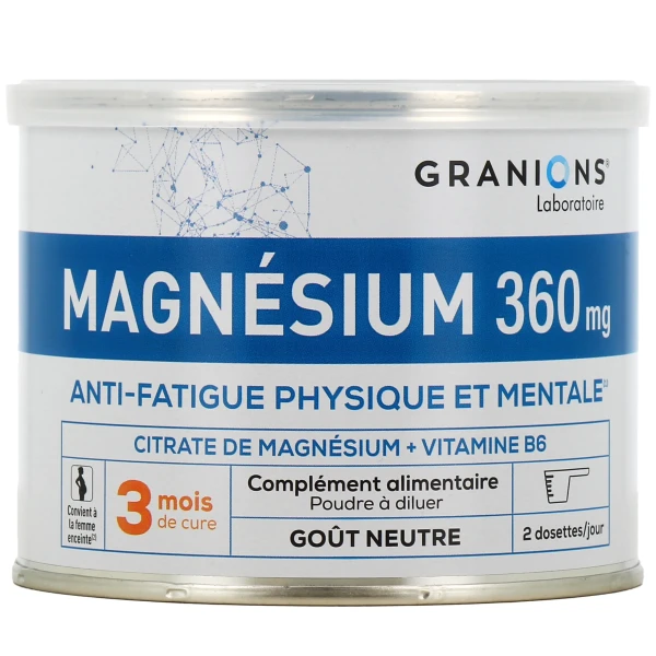 Granions Magnésium 360mg Anti-Fatigue Physique et Mentale