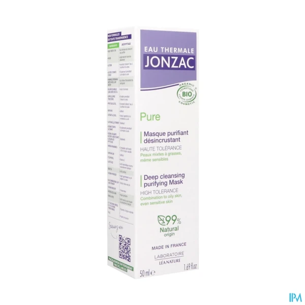Jonzac Pure Masque Purifiant Désincrustant Bio