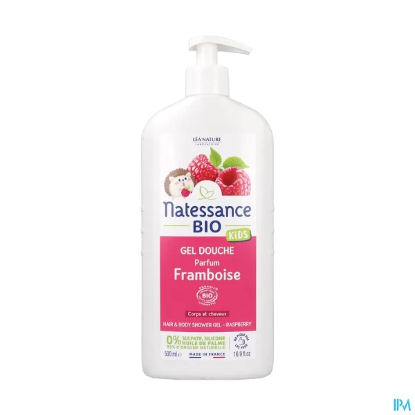 Natessance Kids Bio Gel douche corps et cheveux Framboise