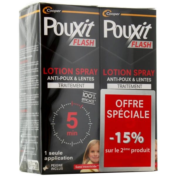 Pouxit Flash Traitement anti-poux et lentes Spray