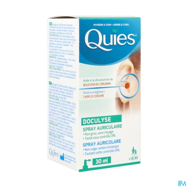 Quies Doculyse Spray Auriculaire Anti-Bouchon de Cérumen