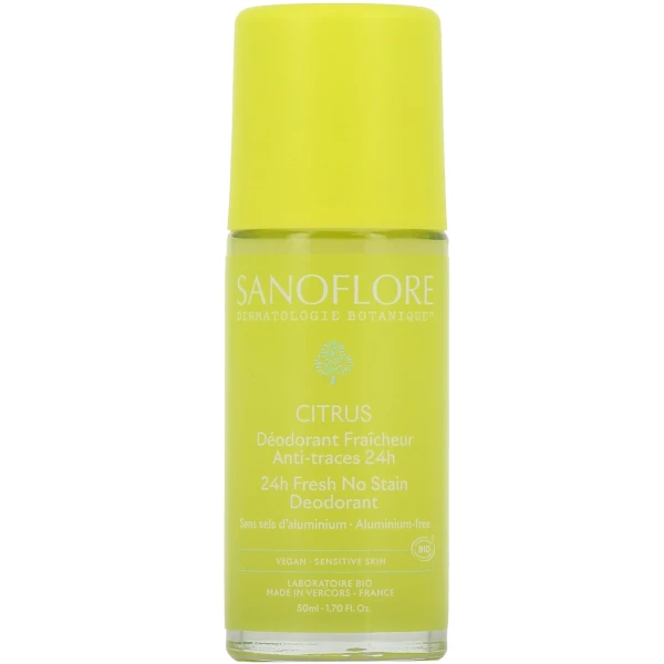 Sanoflore Déodorant Fraicheur Bio Anti-traces 24h Citrus
