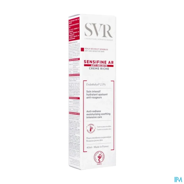 SVR Sensifine AR Crème riche soin intensif hydratant apaisant anti-rougeurs