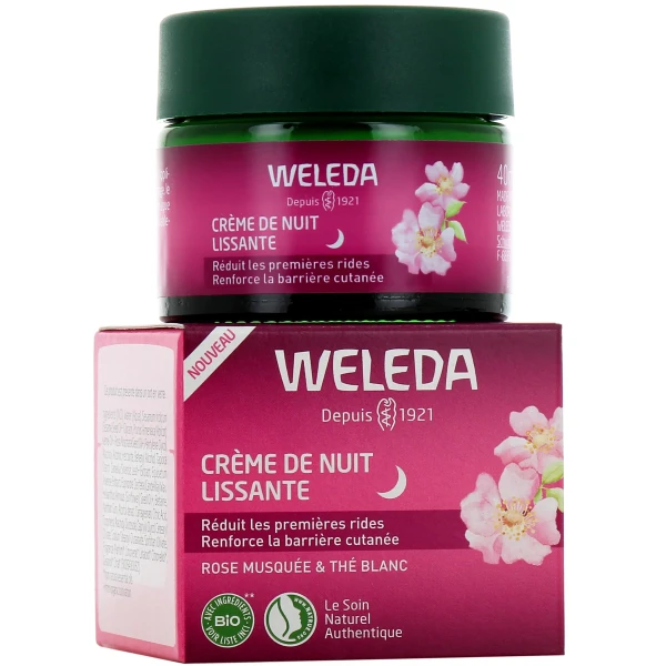 Weleda Crème de Nuit Lissante Rose Musquée et Thé Blanc