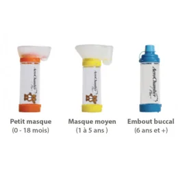 AEROCHAMBER + TRUDELL Chambre d'inhalation Pediatrique 1-5 Ans Masque Moyen