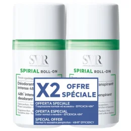 Spirial Déodorant Anti Transpirant Roll on Transpiration Normale à Excessive Lot de 2 X 50 ml