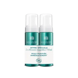 SANOFLORE MAGNIFICA Mousse Nettoyante Purifiante BIO - Lot de 2x150ml