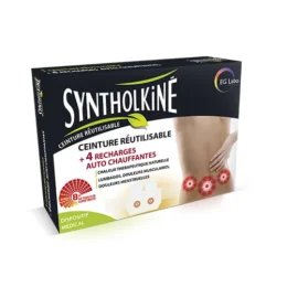 Synthol SyntholKiné Ceinture Réutilisable + 4 Recharges Auto Chauffantes + 4 Recharges Auto Chauffantes