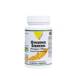 Vit'All+ Ginseng Siberien Extrait Standardise Bio 300mg 60 Gélules