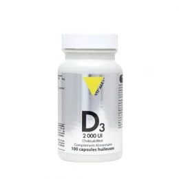 VITALL + VITAMINE D3 2000UI Cholecalciferol - 100 Capsules