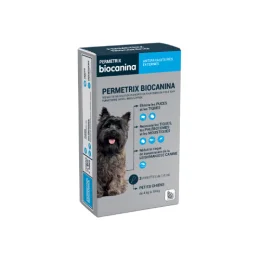 Biocanina Antiparasitaire externe Solution pour spot-on pour petits chiens de 4 kg a 10 kg Permetrix 3 pipettes