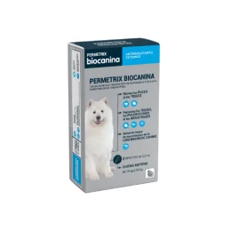Biocanina Antiparasitaire externe Solution pour spot-on pour chiens moyens de 10 kg a 25 kg Permetrix 3 pipettes