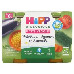P'tits Veggies Poêlée de Légumes et Semoule dès 6 Mois Bio 2 Pots