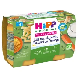 P'tits Veggies Légumes du Jardin Macaroni au Fromage dès 8 Mois Bio 2 Pots