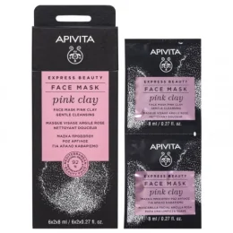 APIVITA EXPRESS BEAUTY Masque Visage Nettoyant Doux à l'Argile Rose