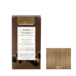 KORRES Huile d'argan Coloration Permanente BLOND CLAIR MARRON 8.7