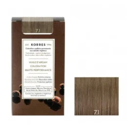KORRES Huile d'argan Coloration Permanente BLOND CENDRÉ 7.1