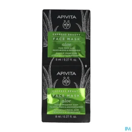 APIVITA EXPRESS BEAUTY Masque Visage Hydratant et Rafraîchissant à l'Aloe