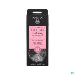 APIVITA EXPRESS BEAUTY Masque Visage Nettoyant Doux à l'Argile Rose