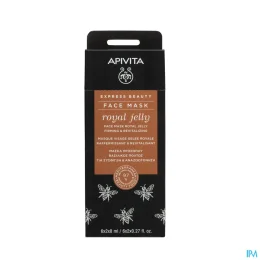 Apivita Express Beauty Masque Visage Raffermissant & Revitalisant à la Gelée Royale 2x8ml