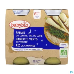 Babybio Mois Nuit Panais Haricots Riz