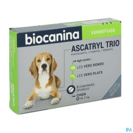 BIOCANINA ASCATRYL TRIO Vermifuge Chien - 2 Comprimes