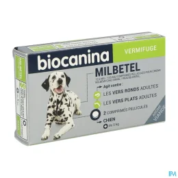 BIOCANINA MILBETEL Chien +5kg Vermifuge - 2 Comprimes