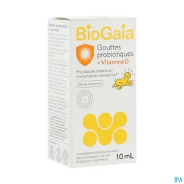 BIOGAIA GOUTTES PROBIOTIQUES + VITAMINE D - 10ml