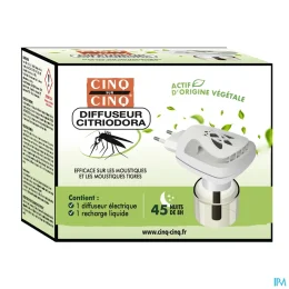 Cinq Sur Cinq Diffuseur Citriodora Anti-Moustiques — Diffuseur + 1 Recharge