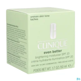 Clinique Even Better Crème Hydratante Illuminatrice SPF 20 Peaux très Sèches à Mixtes 50ml