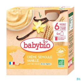 Crème Semoule au Lait de Vache Français - Vanille