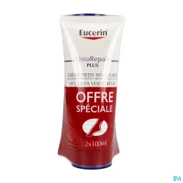 Eucerin UreaRepair Plus Crème Pieds Réparatrice 10% d'Urée — Lot de 2 Tubes 100 mL