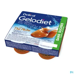 Gelodiet Eau Gélifiée Aromatisée — Sans Sucre - Thé Pêche