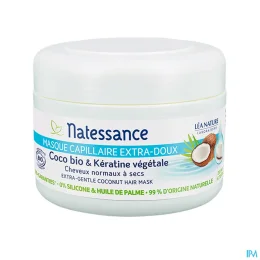 Natessance Masque capillaire extra-doux Coco Bio & kératine végétale
