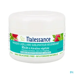 Natessance Masque Capillaire Sublimateur Régénérant Ricin & Kératine Végétale