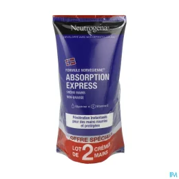 Neutrogena Crème Mains Absorption Express — Lot de 2 Tubes 75 mL