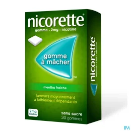 Nicorette gommes 2 mg sans sucre — Menthe Fraîche - 30 Gommes