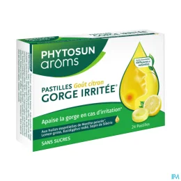 Phytosun Aroms Pastilles Gorge Irritée Citron Sans Sucres