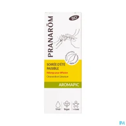 Pranarôm Aromapic Soirée d'été Paisible Mélange pour Diffusion Bio — Flacon 10 mL
