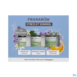 Pranarôm Kit Découverte Stress et Sommeil Bio 3x5ml