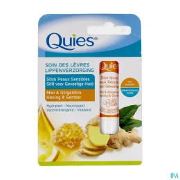 Quies® Stick Lèvres Peau Sensible Miel & Gingembre