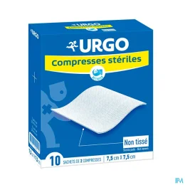 Urgo Compresses Stériles Non Tissées — Urgo Compresses Stériles Non Tissées 7.5x7.5cm Boite de 10