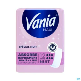 Vania Maxi Nuit 12 Serviettes hygiéniques