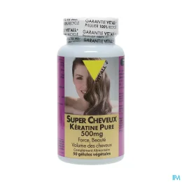 Vit'All+ Super Cheveux Keratine Pure 500mg x50 Gélules