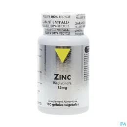 Vit'All+ Zinc Bisglycinate 15mg 100 Gélules Végétales