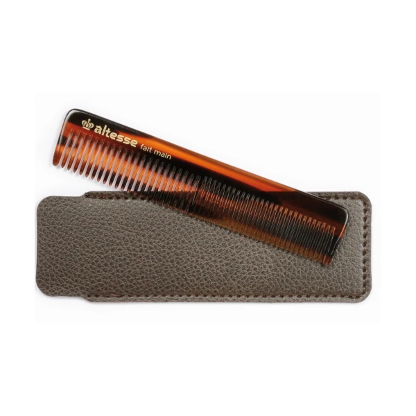ALTESSE PEIGNE De Poche Avec Etui Fait Main Ref : 11044